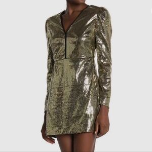 Rebecca Minkoff Gold Sequin Mini Dress